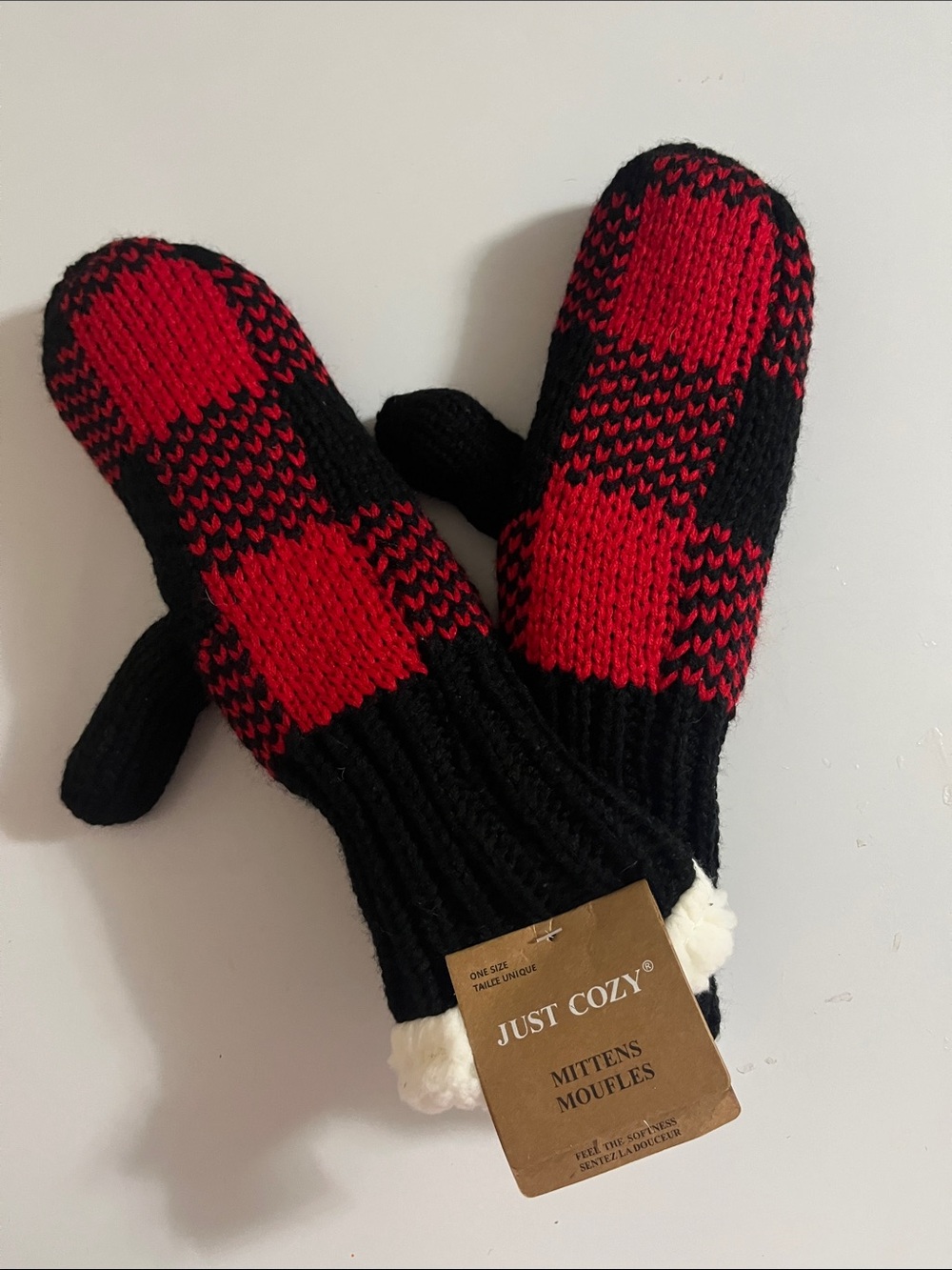 Black and Red Mittens